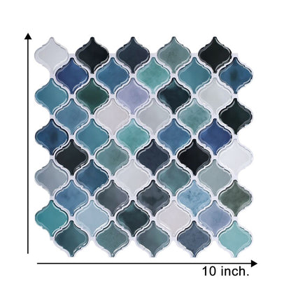 Mosaic Self-Adhesive Waterproof Tile Stickers Removable Decal for Kitchen Bathroom -Blue