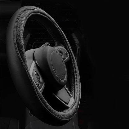 Breathable Microfiber Leather Steering Wheel Cover-Black
