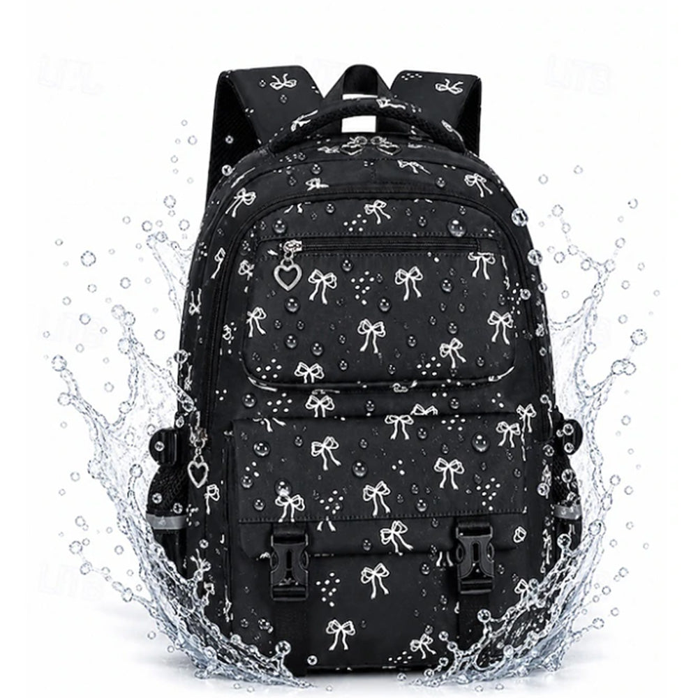 3 Piece Girls School Backpack Set with Lunch Bag Pencil Case - Black