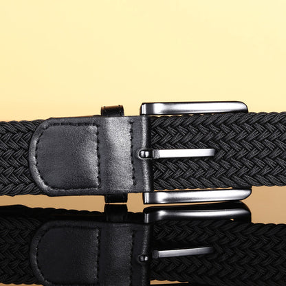 Elastic Braided Stretch Belt for Golf Pants Casual Shorts Jeans-Black