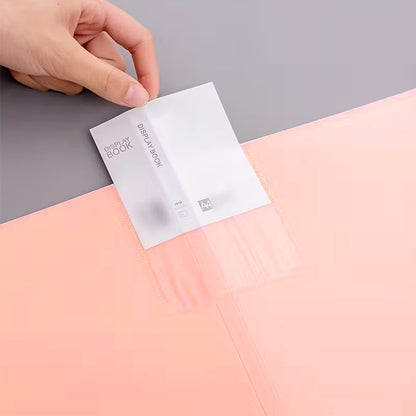 2 Pack A4 Sheet Protector Binder 40 Page Clear Folder for Certificates Posters-Pink