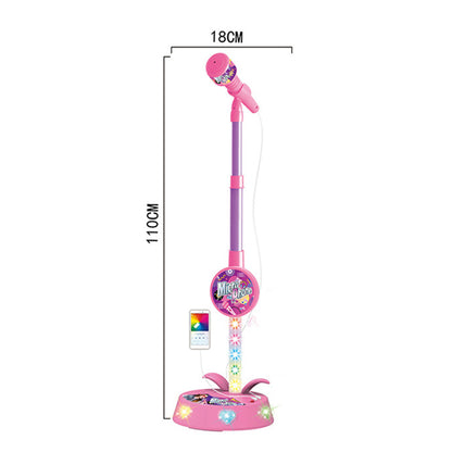 Karaoke Microphone Toy with Stand and Flashing Lights - Pink