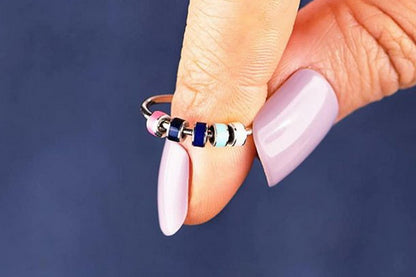 2Pcs To Daughter Anxiety Fidget Ring Meditation Ring Adjustable Opening Ring-Style 2