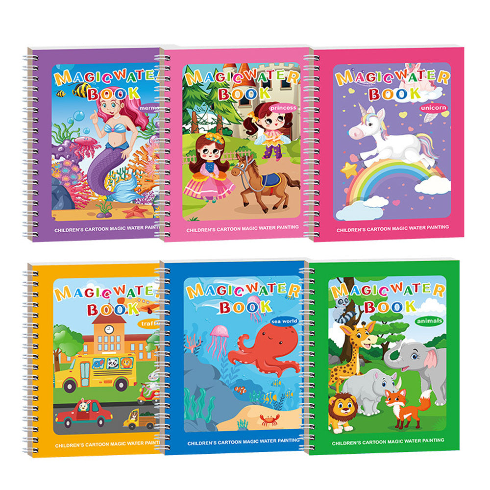 6 Piece Water Art Books Traffic Princess Mermaid Unicorn Animal Undersea