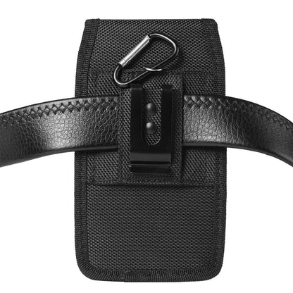 Universal Black Oxford Phone Waist Pouch with Belt Clip & Card Slot XL