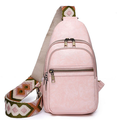 Women Sling Bag PU Leather Crossbody Bag Shoulder Bag Pink