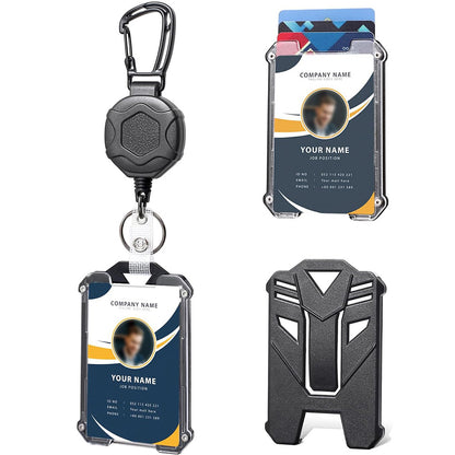2Pcs Badge Holder Retractable ID Cards Holder with Lanyard