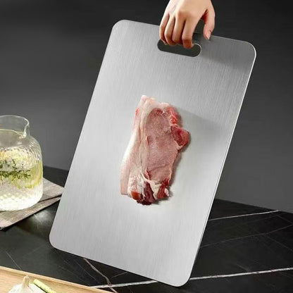 Dual Sided Stainless Steel Cutting Board with Hanging Hole