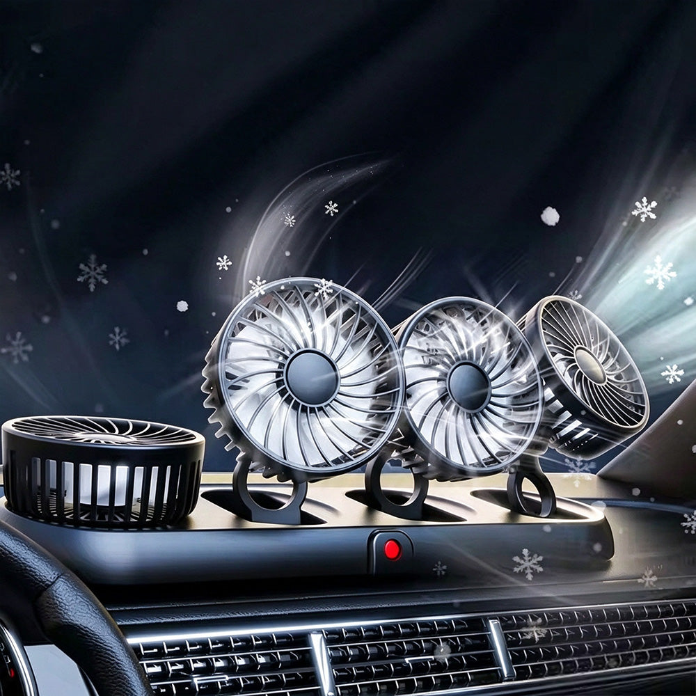 Four Head Foldable Mini Electric Fan for Car and Desktop