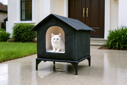 Cat House Water Resistant Insulated Shelter - Black