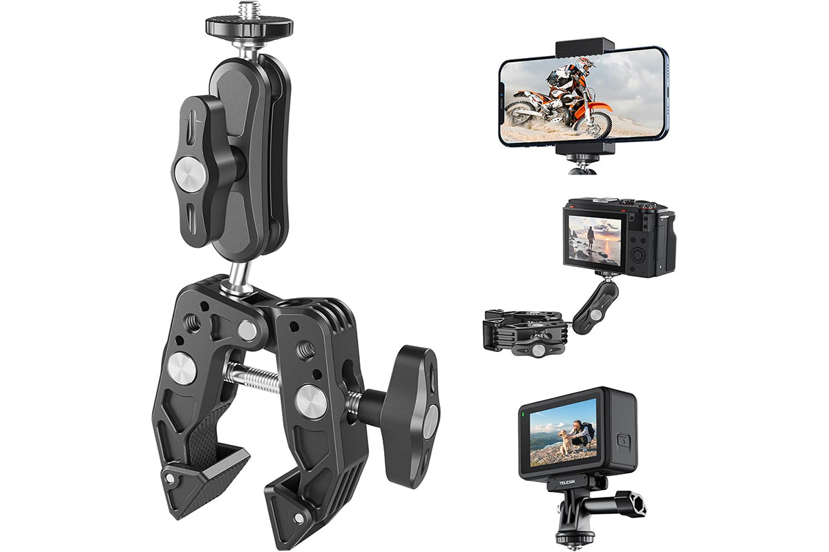 2Pcs Super Clamp Camera Clamp Mount Monitor With Action Camera Adapter Phone Clamp Mount