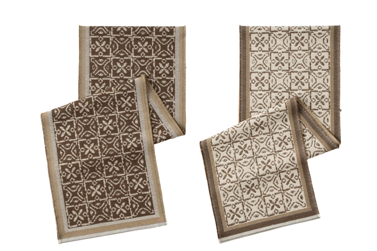 Heavy Rustic Table Runner Imitation Linen Braided Macrame Table Runner -Brown