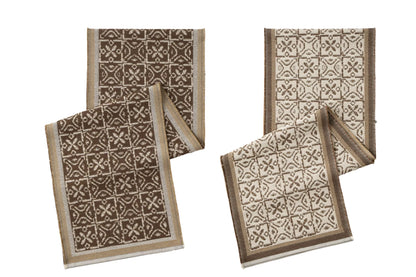 Heavy Rustic Table Runner Imitation Linen Braided Macrame Table Runner -Brown