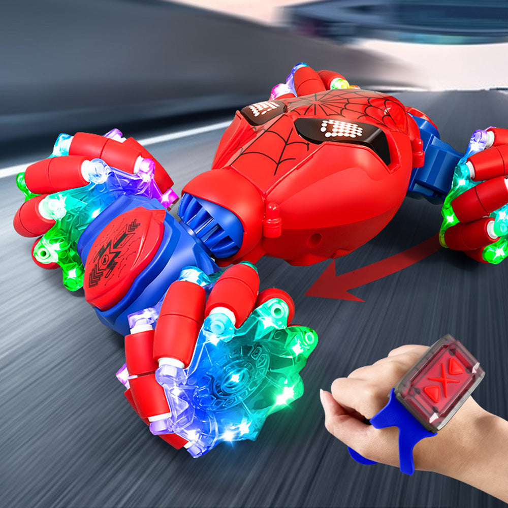 4WD Gesture Sensing RC Stunt Car with Drift Lights & Music Hand-Controlled Toy Red