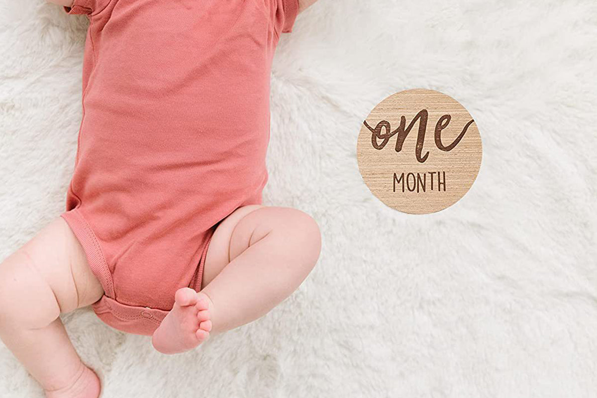 12Pcs 10CM Wooden Milestone Cards For Kids Announcement And Milestone