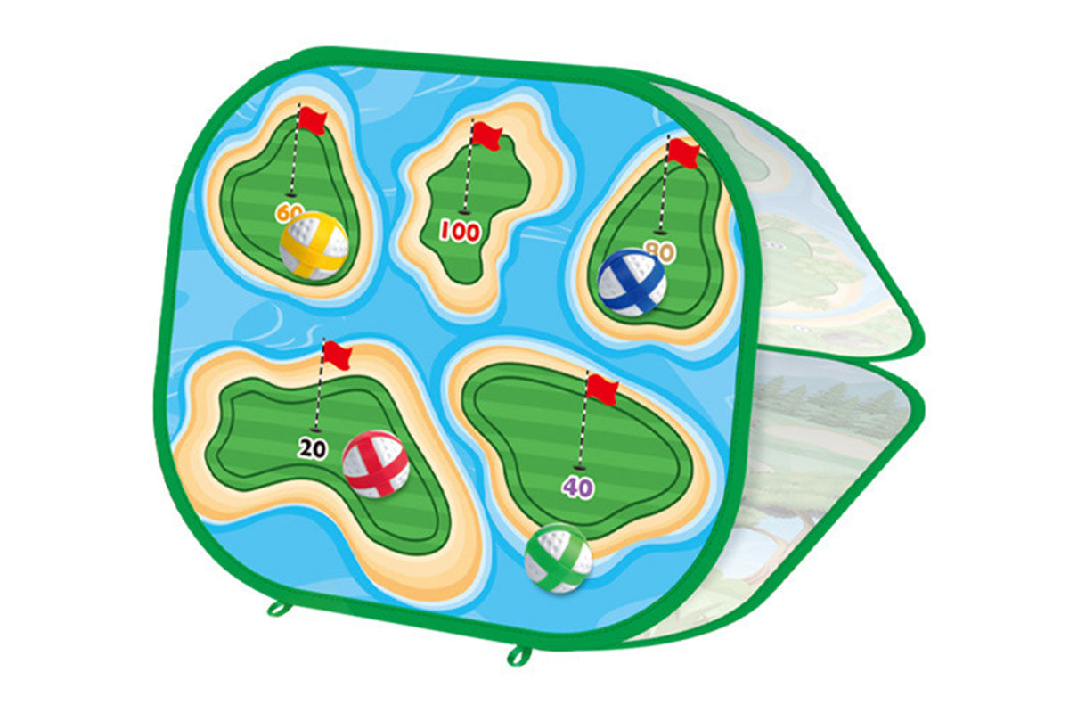 2Pcs 4 In 1 Sticky Golf Games Set With Multiple Game Modes 3-Sided Golf Chipping Net Golf Practice