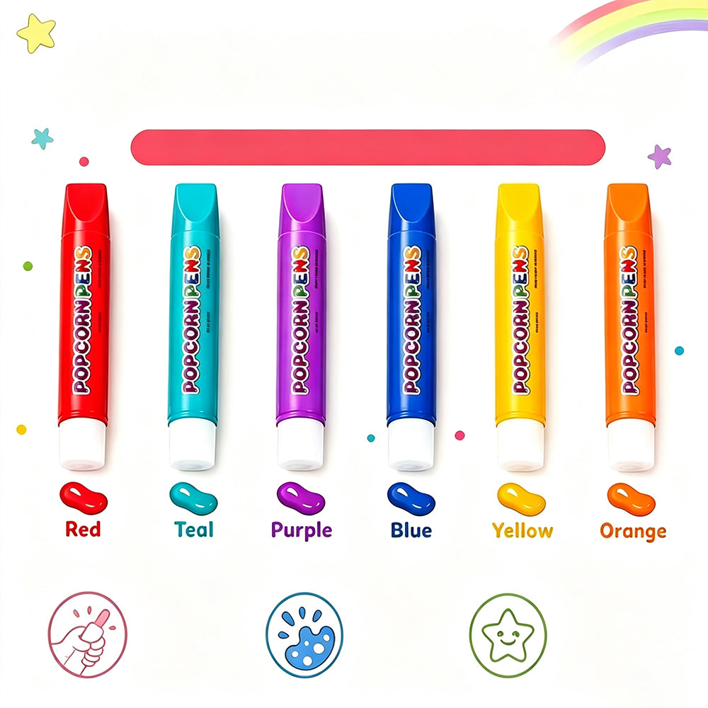 6 Pieces DIY 3D Bubble Pen Puffy Paint Pen for Multi Surface Craft
