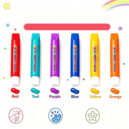 6 Pieces DIY 3D Bubble Pen Puffy Paint Pen for Multi Surface Craft
