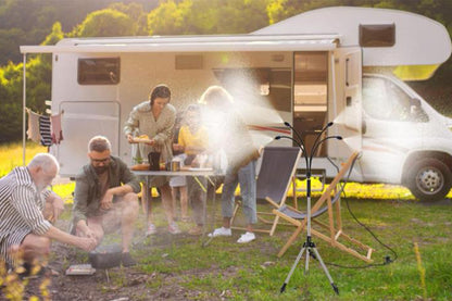 Patio Standing Mister Adjustable Height 1.25M Portable Stand Misting System for Outside Garden BBQ Water Mist Playing Patio Cooling
