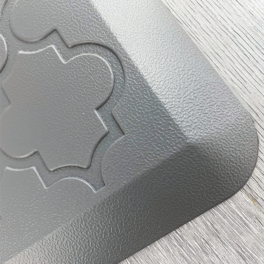 Anti Fatigue Cushioned PVC Floor Mat for Kitchen and Office-Grey
