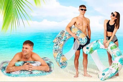 3pcs Inflatable Pool Float Chair Thickened Inflatable Pool Floating Bed Pool Hammock for Adults Swimming Pool Toys-Each of Color