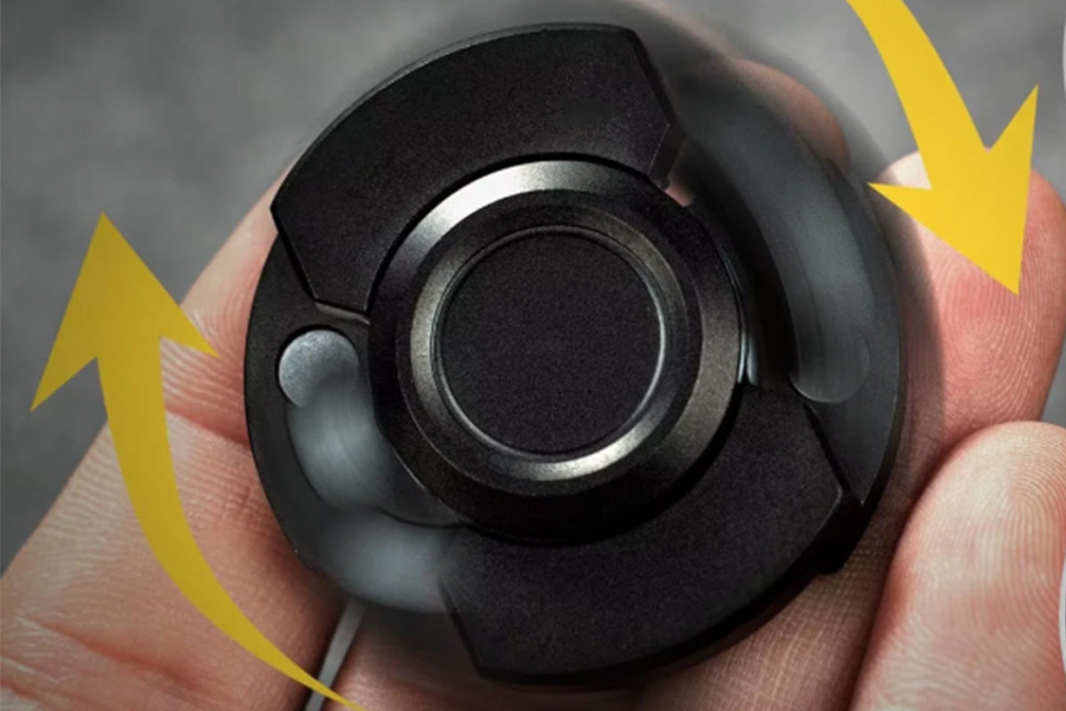 3-in-1 Fidget Spinner Slider and Clicker Stress Relief Toy for Little Ones and Adults-Black