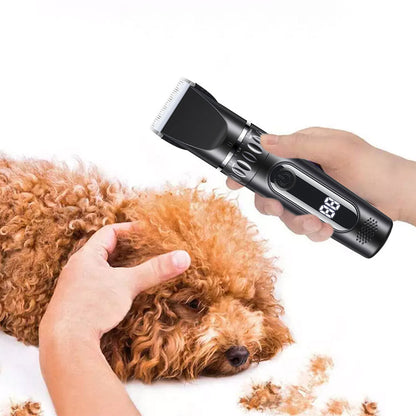 Electric Dog Cat Grooming Kit Cordless Pet Hair Shaver Scissors Clippers Trimmer Black