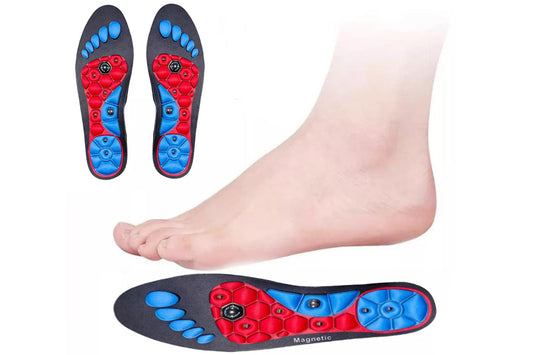 1 Pair of Acupressure Insoles  Massage Orthopedic Insoles for Women Men Shoe-pad Foot Therapy-Red