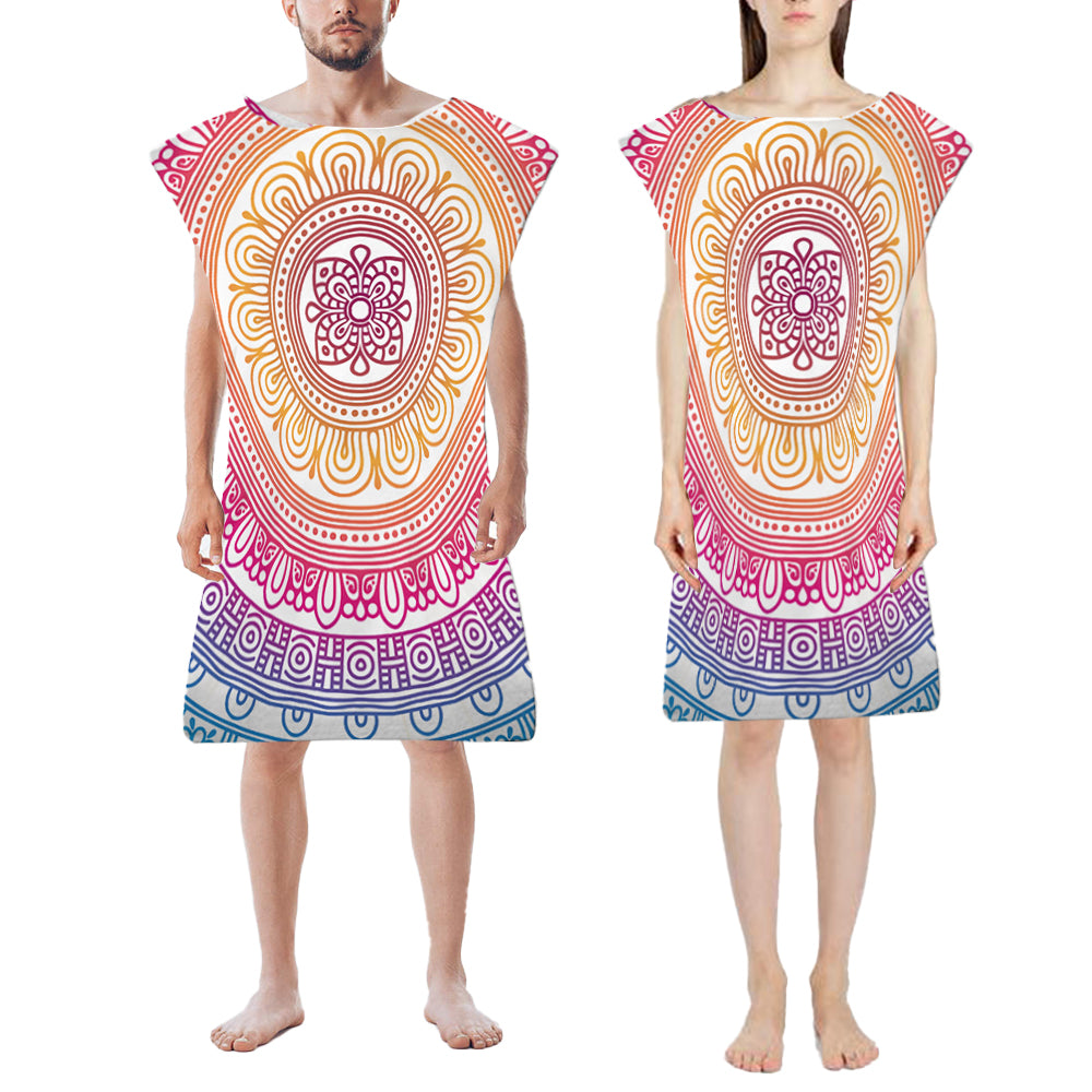 Mandala Beach Poncho Quick Dry Beach Towel Hooded Changing Robe Style 5