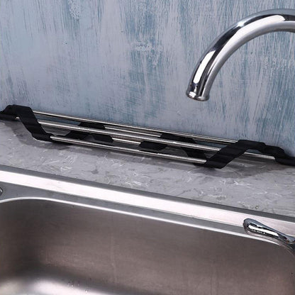 Triangle Dish Drying Rack Roll-Up Over-The-Sink Drainer Organizer for Sink Corners Black