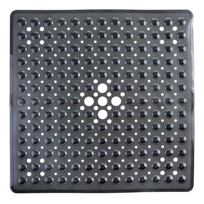 Large Non Slip Shower Mat with Drain Holes Square Shower Mat-Black