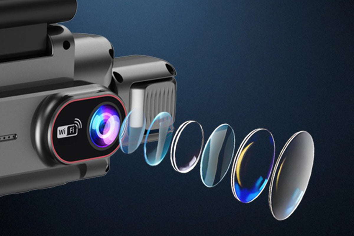 4-Channel WiFi Dash Cam Car Recorder with 64GB TF Card