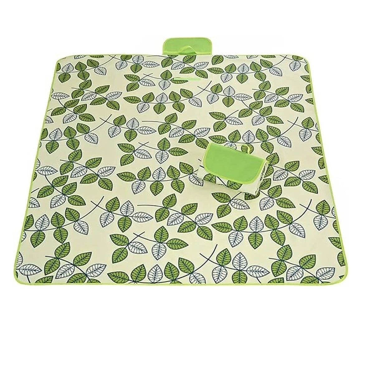 Oxford Picnic Blanket Roll Up Portable Camping Mat - Green Leaf