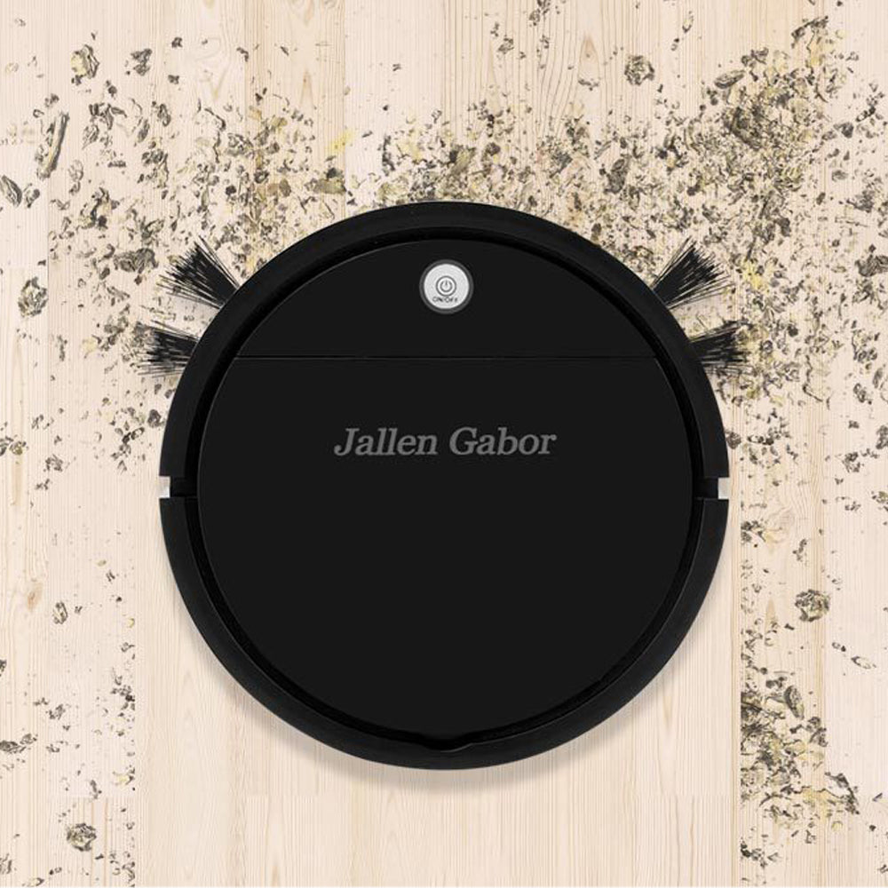 Powerful Suction Sweeping Robotic Cleaner Thin Robot Cleaning Machine-Black