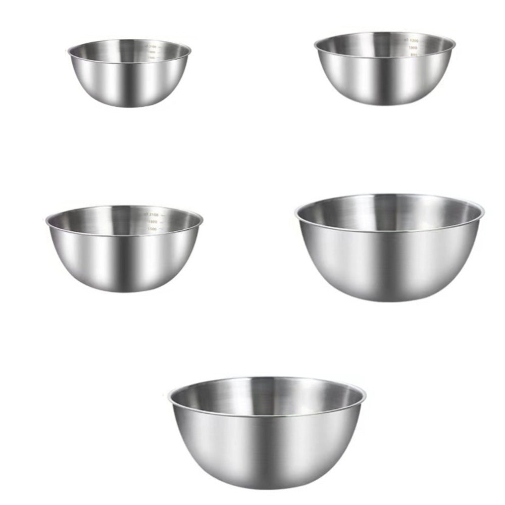 5PCS Stainless Steel Mixing Bowls Set for Kitchen Baking and Meal Prep