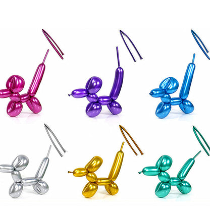 100 Piece Metallic Long Balloons for Birthday Wedding Party Decor
