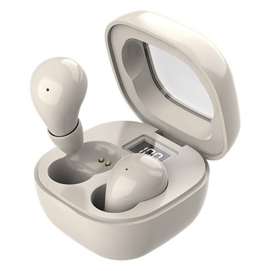 Wireless Bluetooth Small Headphone  Mini Invisible Earbuds with Charging Case for Sleep Work Sports Beige