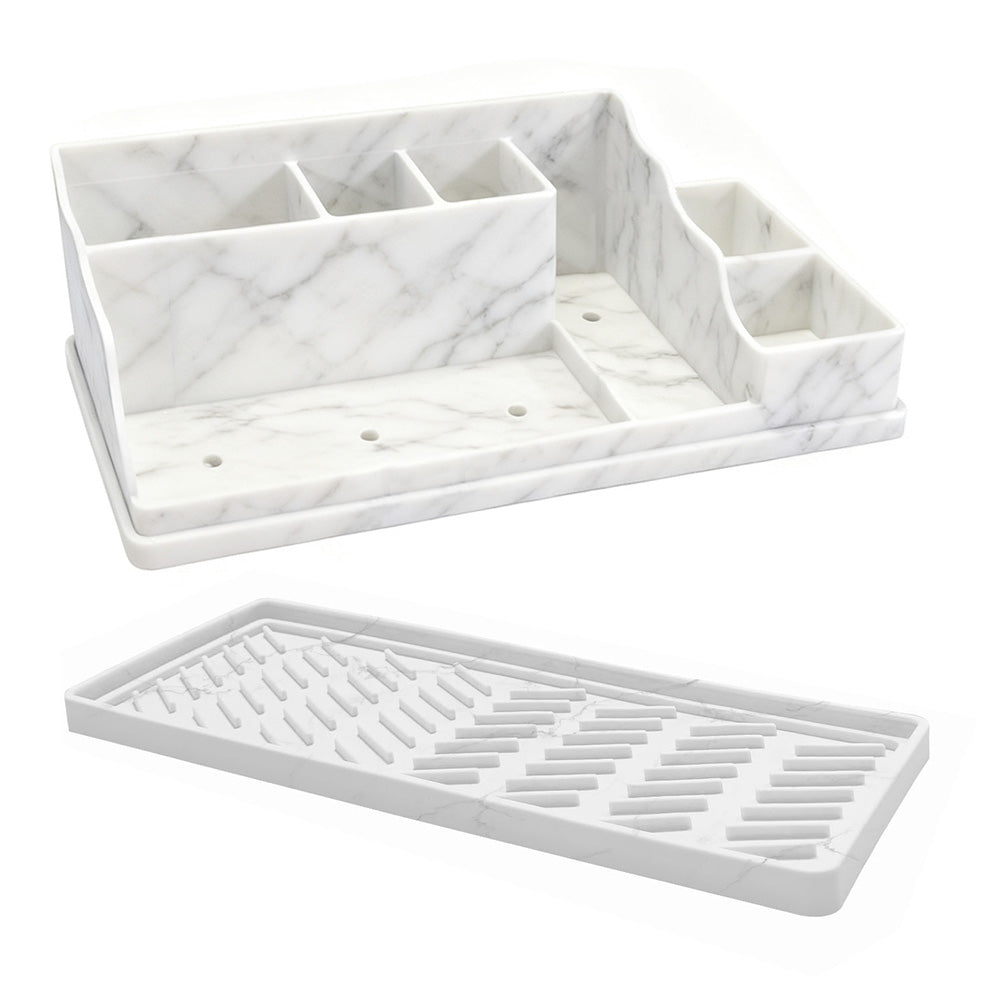 Silicone Toothbrush Holder Bathroom Organizer-White