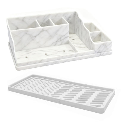 Silicone Toothbrush Holder Bathroom Organizer-White