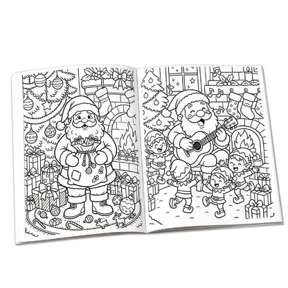 10Pcs Christmas Coloring Books Santa Claus Snowman Designs Holiday Gift