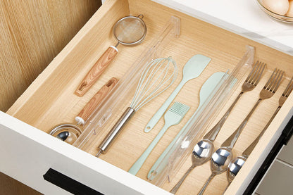 8Pcs Adjustable Plastic Drawer Dividers Expandable Drawer Organizer Separators