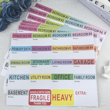 600Pcs Home Moving Packing Box Labels with Writable Notes Areas Colorful Moving Labels