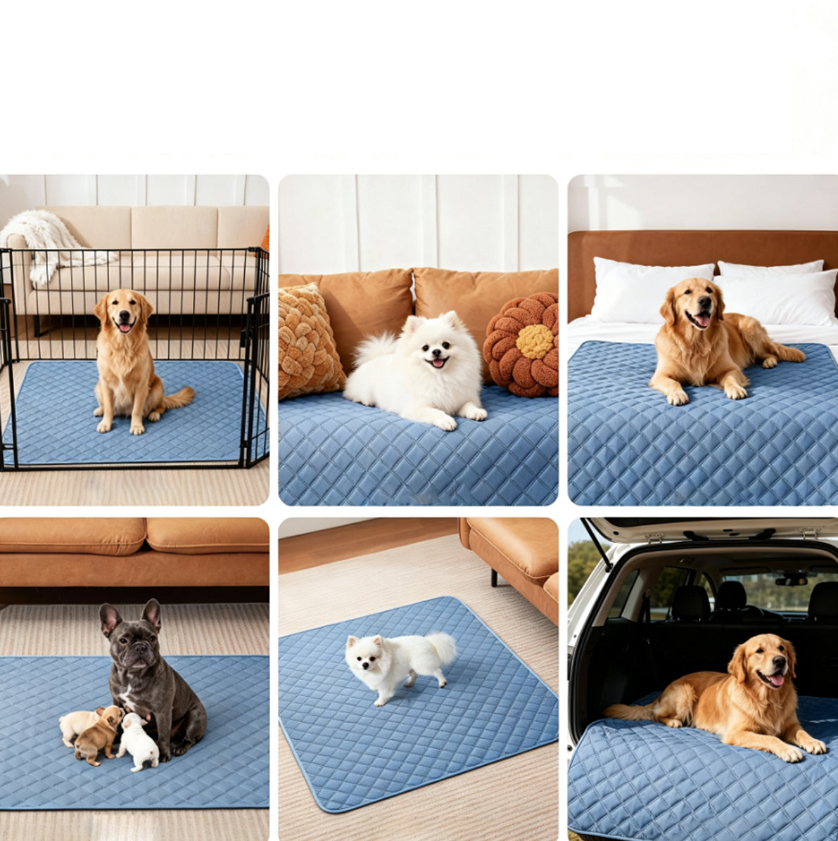 2 Pack Reusable Washable Waterproof Pet Pee Pads for Dogs Cats