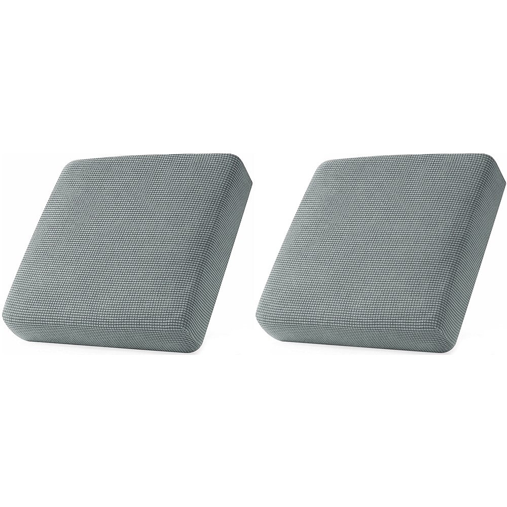 2Pcs Stretch Sofa Seat Cushion Cover Light Gray