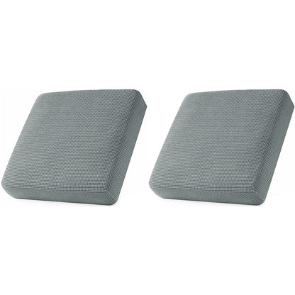 2Pcs Stretch Sofa Seat Cushion Cover Light Gray