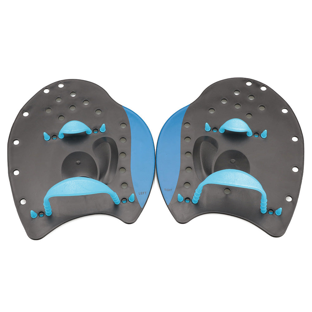 Pair of Unisex Swim Hand Paddles with Adjustable Straps Swimming Training Aid Blue