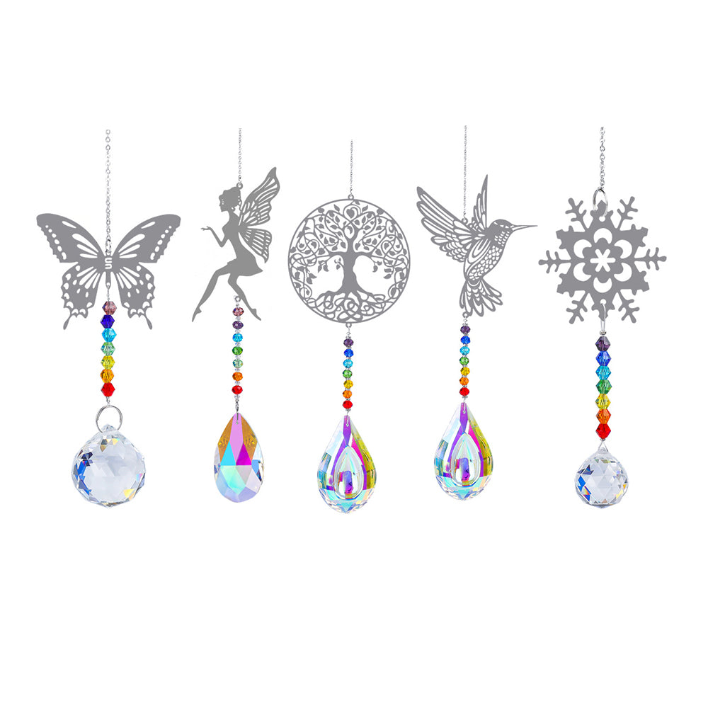 5Pcs Artificial Crystal Prism Suncatcher Rainbow Makers