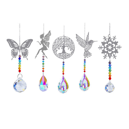 5Pcs Artificial Crystal Prism Suncatcher Rainbow Makers