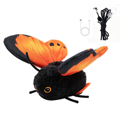 Electric Butterfly Cat Toy with Flapping Wings 3 Modes and Touch Activation - Gold