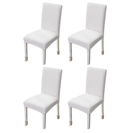 4Pcs Stretch Chair Slipcover Chair Covers Furniture Protector -White